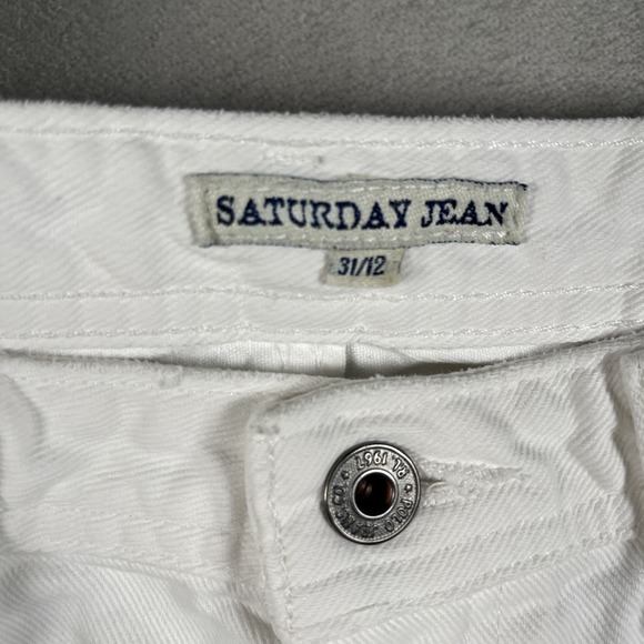 Ralph Lauren Cropped Saturday Jean Women's size 31/12 White Straight Leg - Picture 3 of 9
